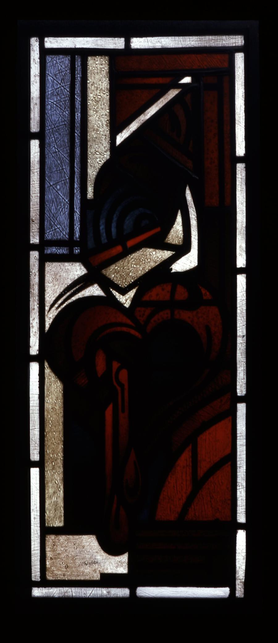 Stained-glass window, fragment Bleeding Heart