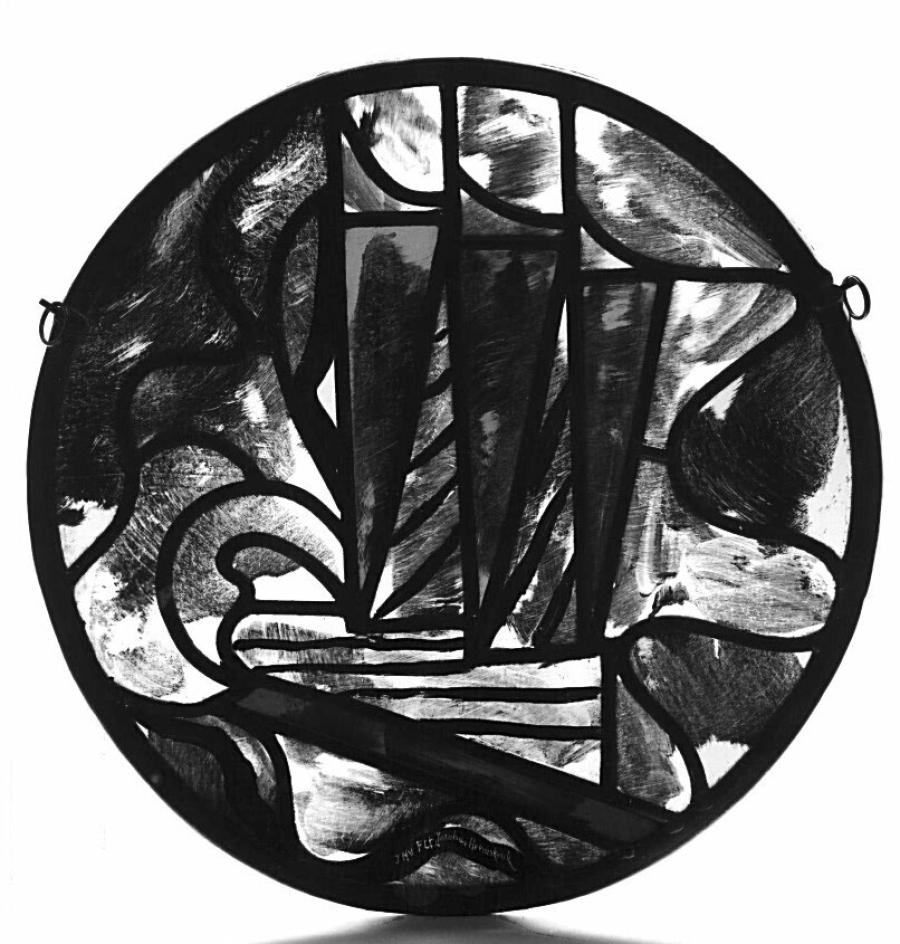Composition [Three red sails in tondo]