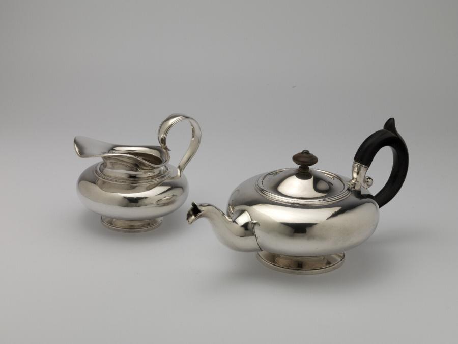 teapot with milk pitcher