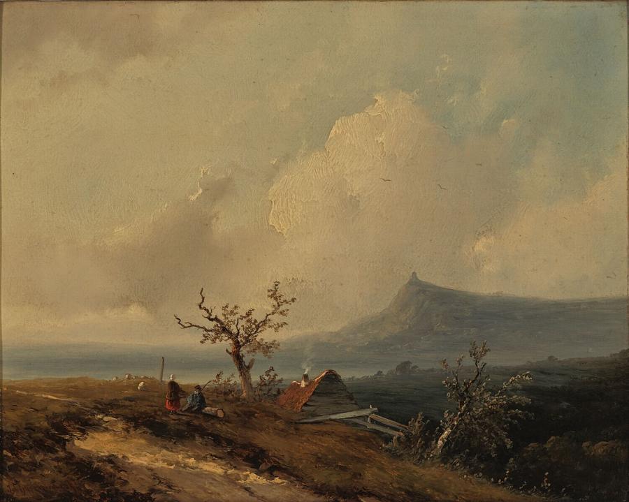 Landschap aan de Rijn (met herder en schapen)