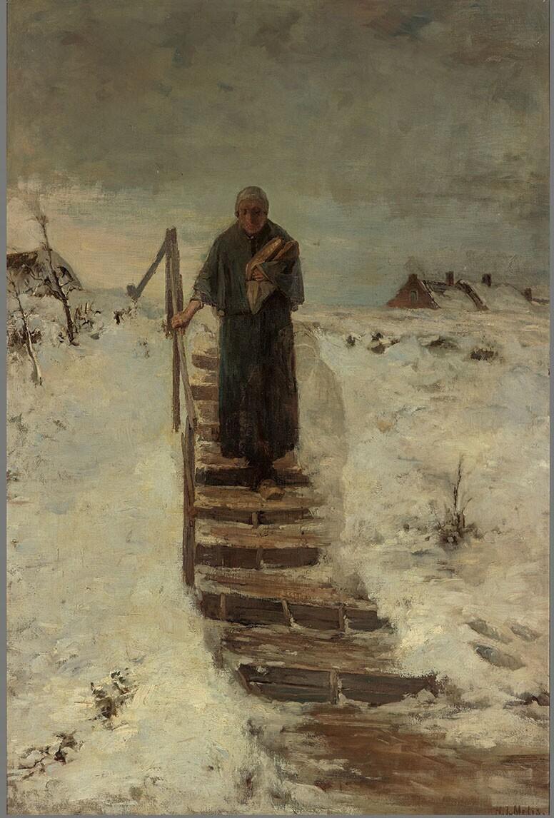 Scene in Winter, Old Woman in the Snow