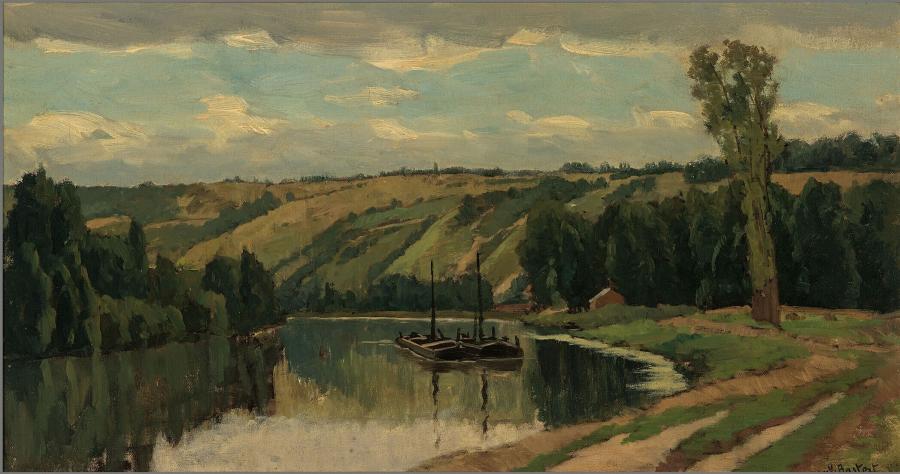 Gezicht op de Seine bij Mantes