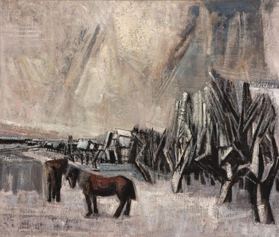 Winter Landscape with Two Horses