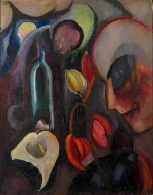 compositie-met-kop-fles-en-bloemen