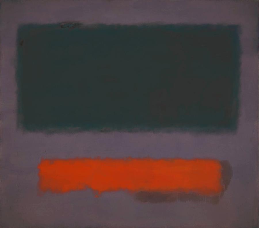 Grey, Orange on Maroon, No. 8 (Grijs, oranje op kastanjebruin, nr. 8)