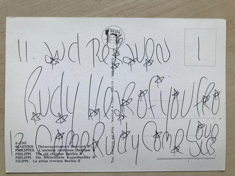 Postcard to Rudi Fuchs