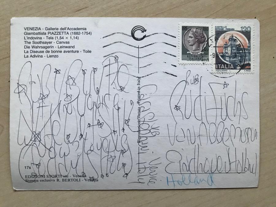 Postcard to Rudi Fuchs