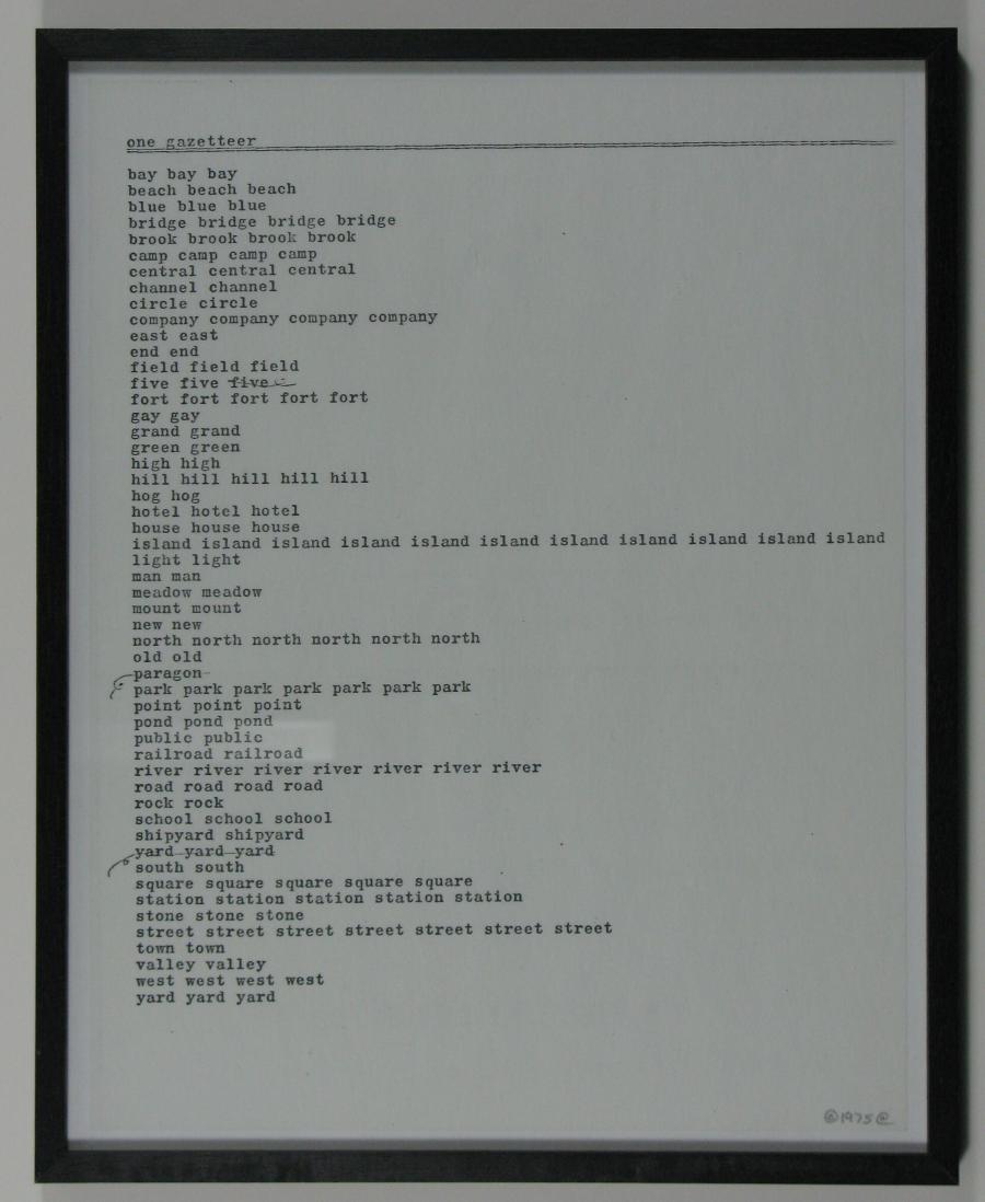 one gazetteer (Gedicht)