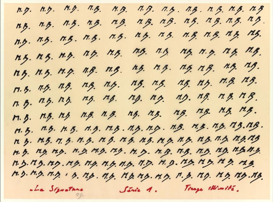 La signature, série I, tirage illimité (De handtekening, serie I, onbeperkt afdrukken)