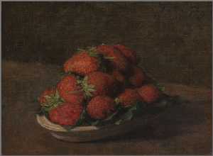 aardbeien-in-een-aardewerk-schoteltje