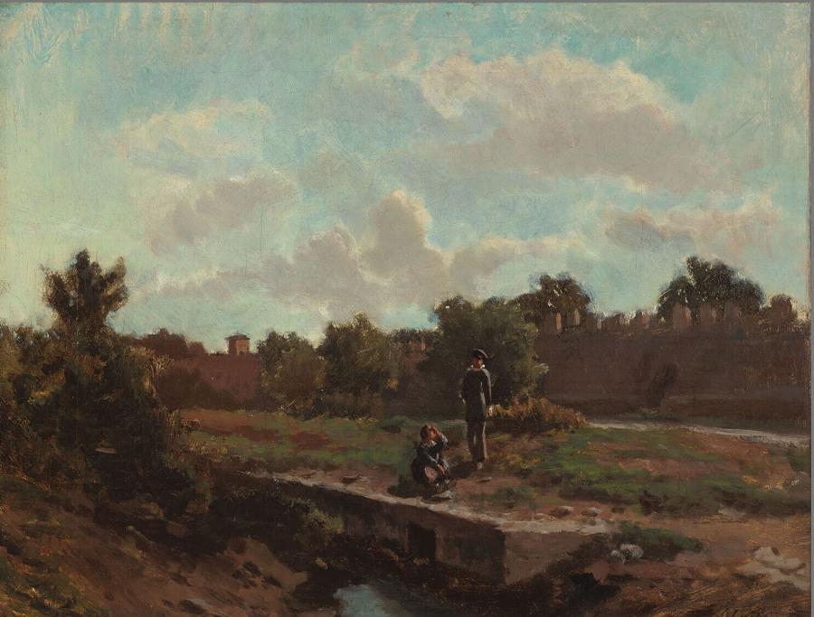 Landschap met twee figuren