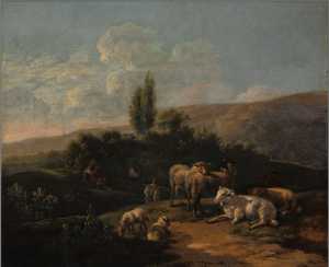 italian-evening-landscape-with-flock-and-shepherd