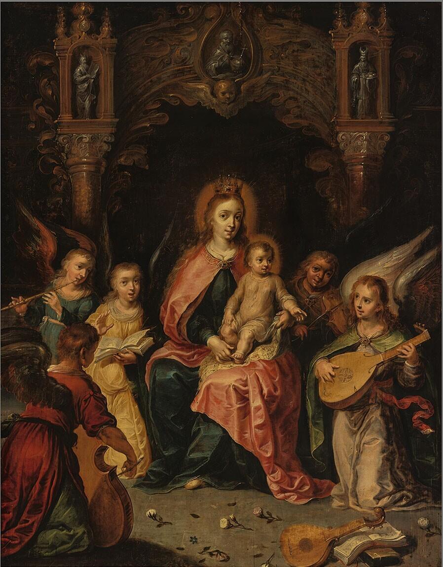 Virgin and Child with music-making Angels