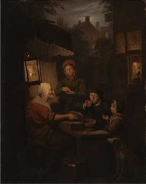 kraam-bij-avondlicht