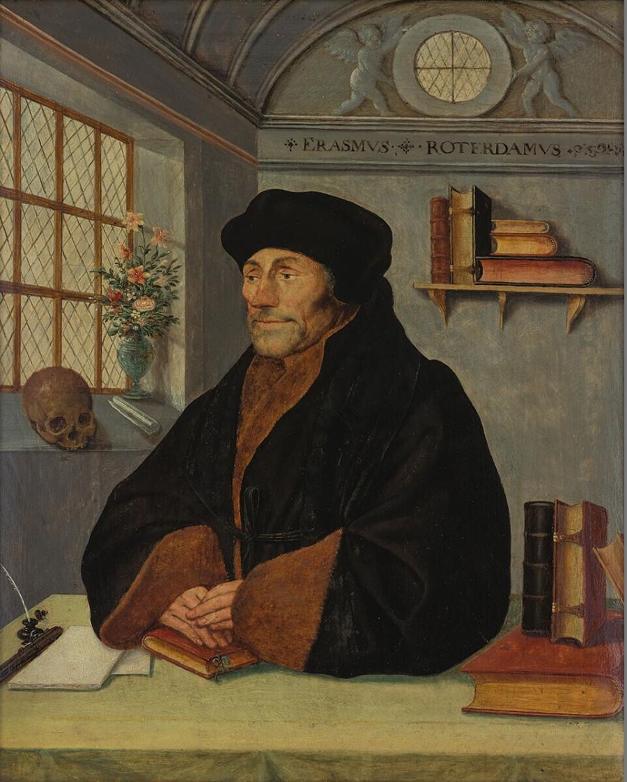 Portrait of Erasmus at his writing table
