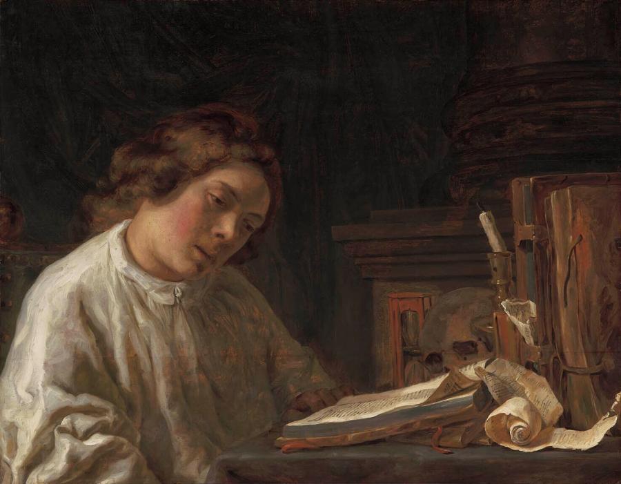 Zelfportret met vanitas-stilleven