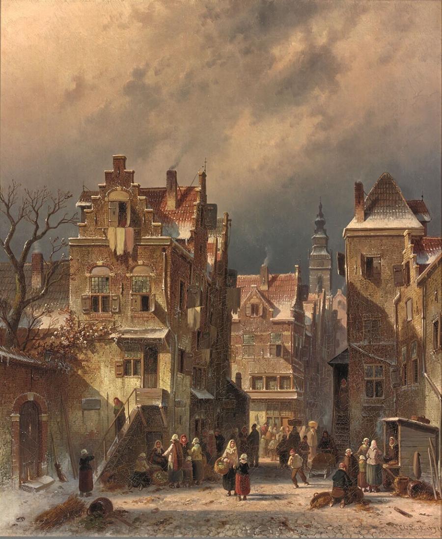View of a Town in Winter