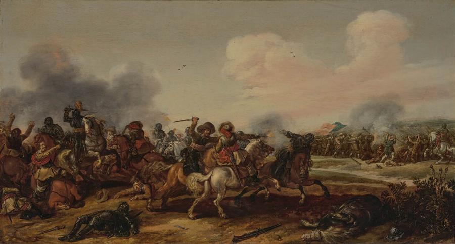 Cavalry Battle Between Dutch and Spanish Troops