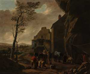 italianiserend-rotsachtig-landschap-met-pleisterplaats