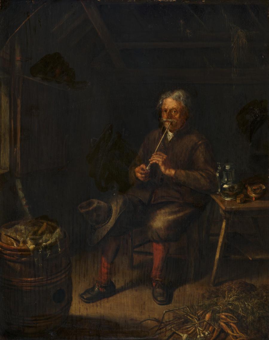 Pijprokende man