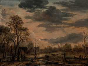 a-village-at-moonlight