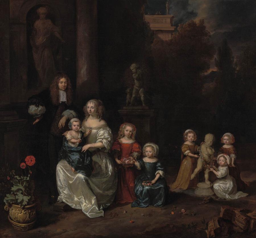 Familiegroep in een park