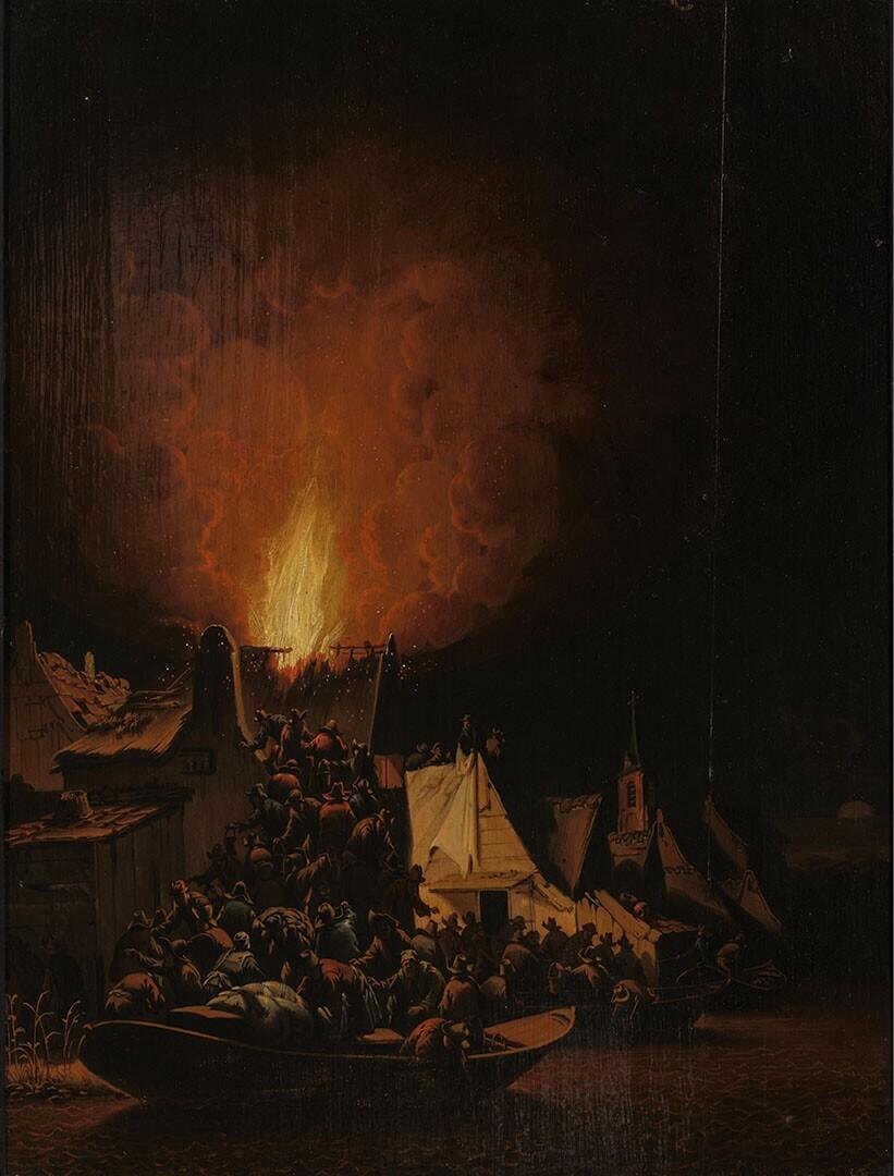 Nocturnal Fire in a Village