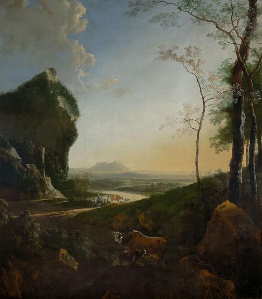 Bergachtig landschap bij avond
