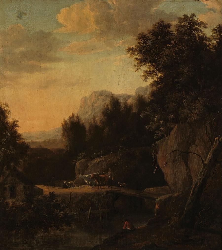 Bergachtig landschap bij avond