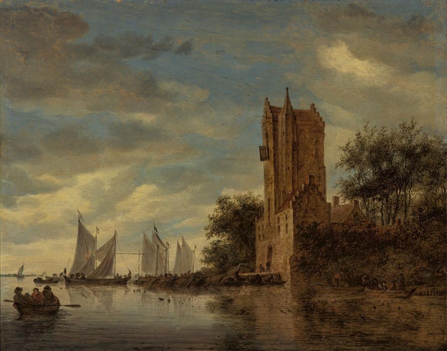 Riviergezicht met Pellekussenpoort te Utrecht