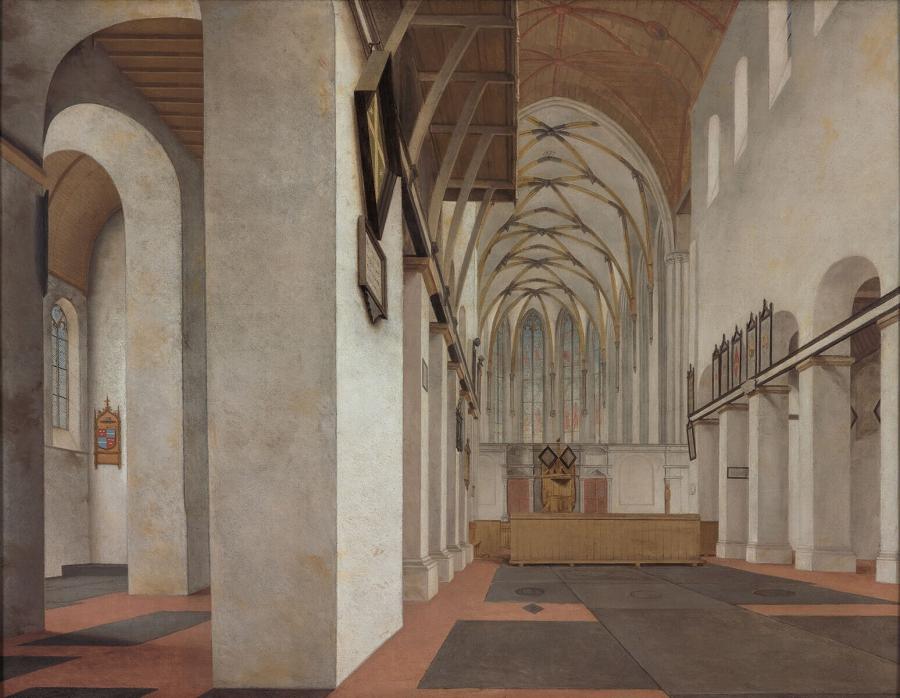 Interieur van de Sint Janskerk te Utrecht