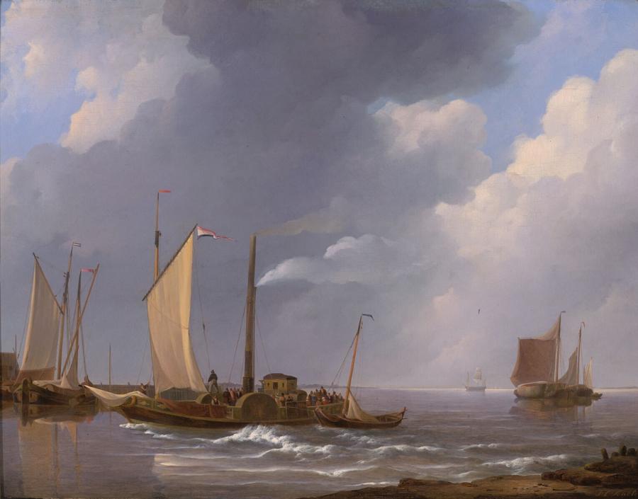 De veerstoomboot bij de Moerdijk