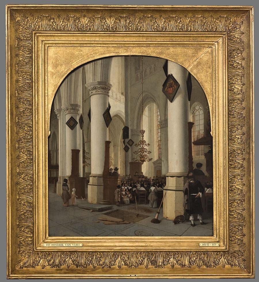 Gezicht in de Sint Bavo te Haarlem tijdens een dienst