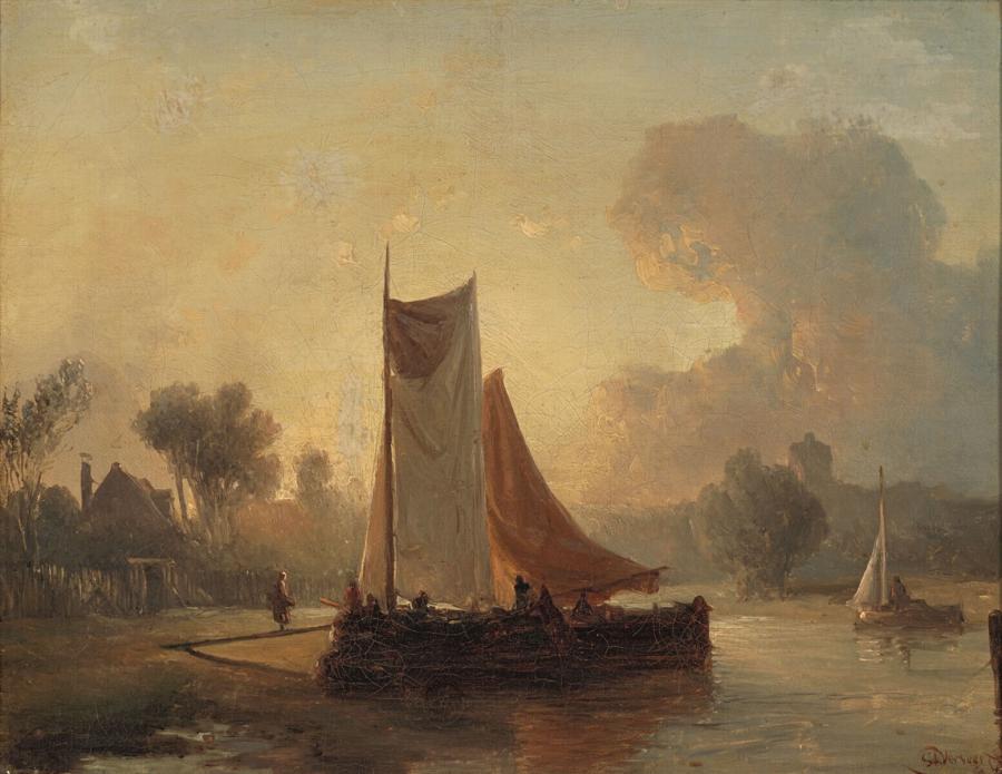 River Bank with a Mooring Boat