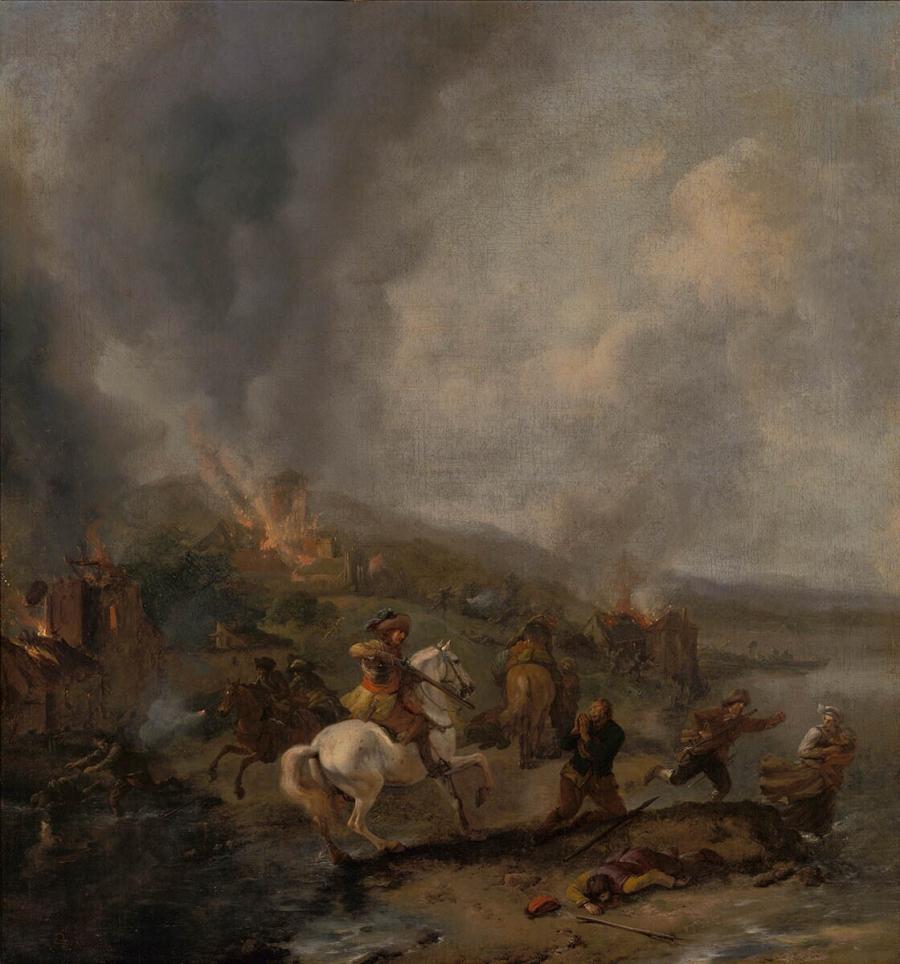 Soldiers Plundering a Village