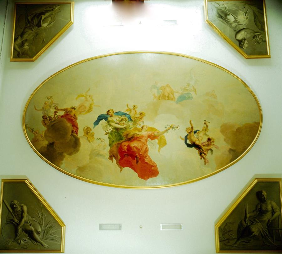 Groep van goden in het luchtruim