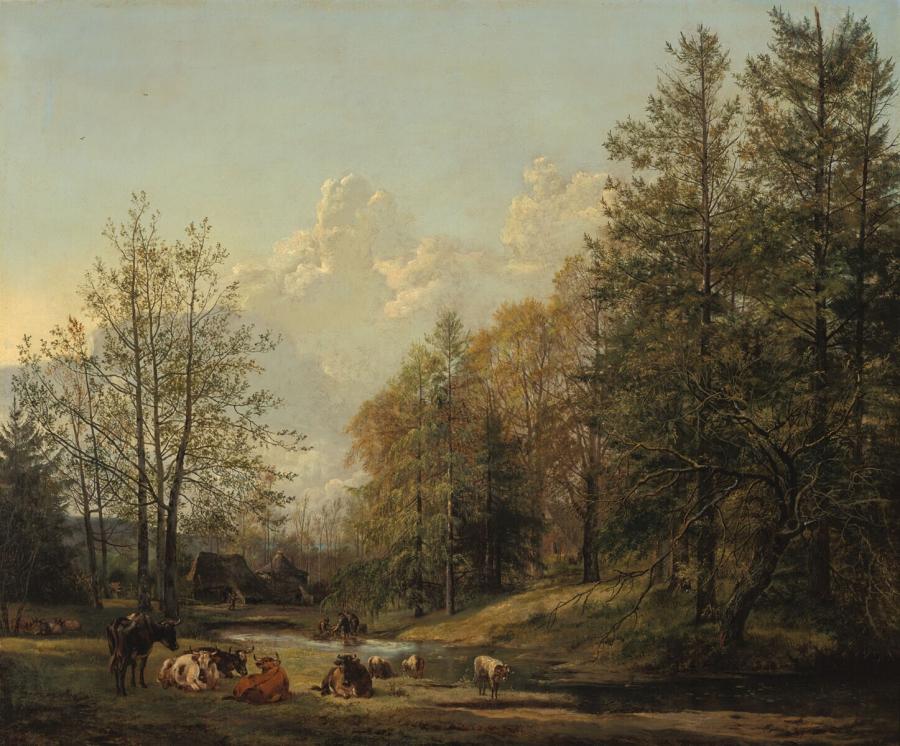 Landscape with Trees and Cattle