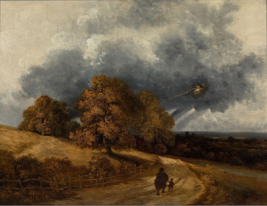 Seinelandschap bij onweer