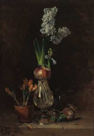 stilleven-met-glas-hyacinthen