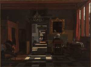 interieur-met-vrouw-aan-het-virginaal