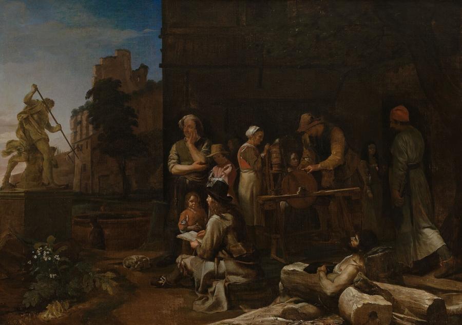 Roman Streetscene with a Young Artist