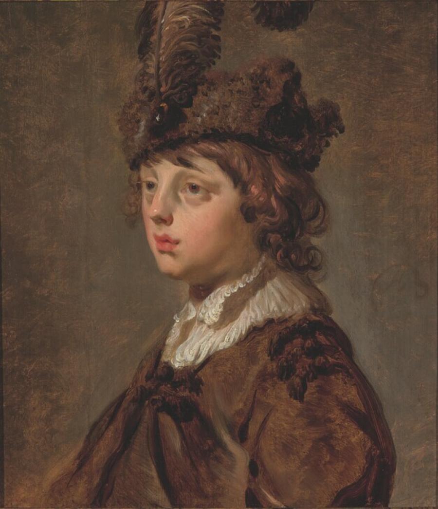 Portret van een jongen met baret