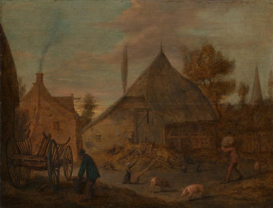 Het erf van een boerderij