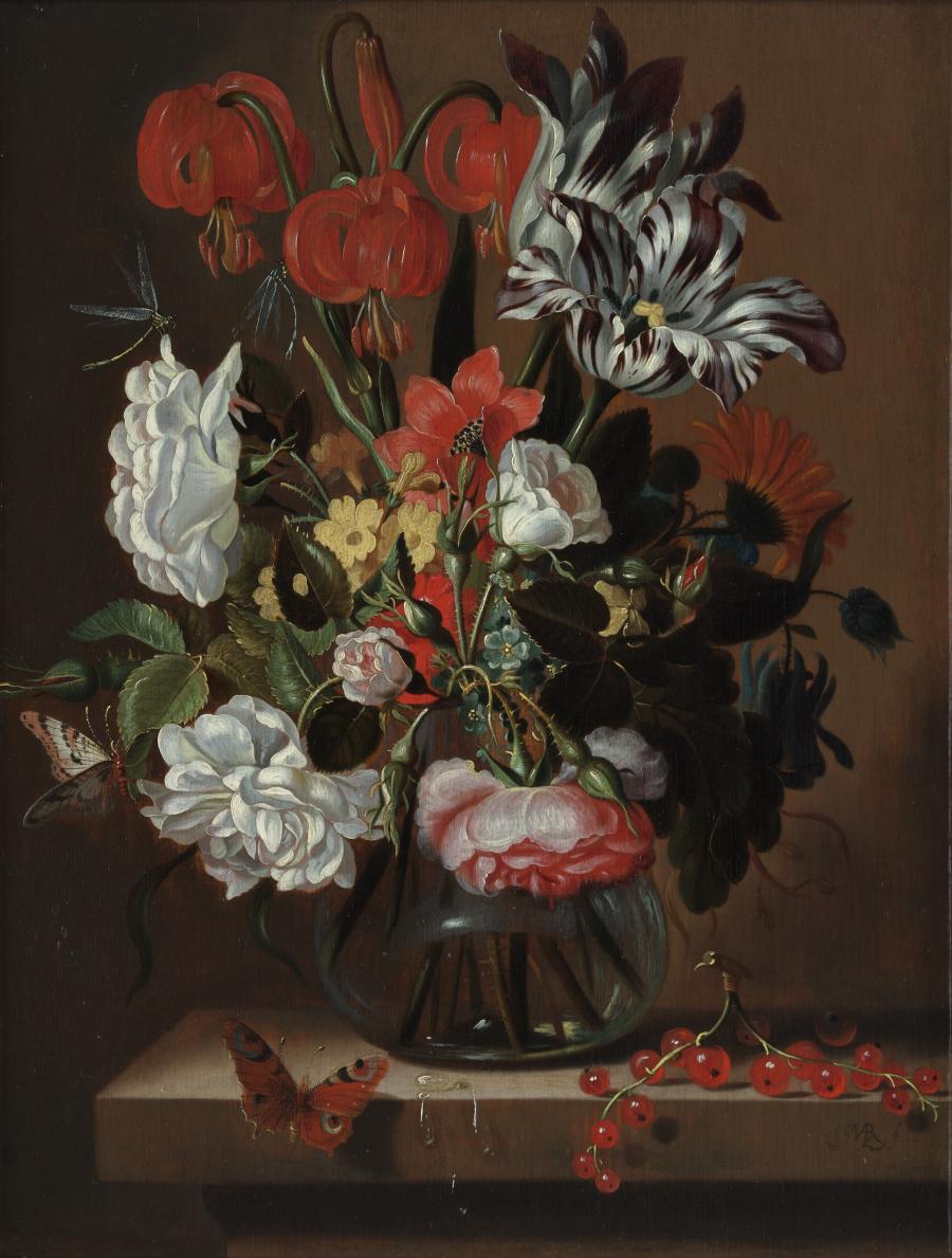 Bloemen in een glazen vaas