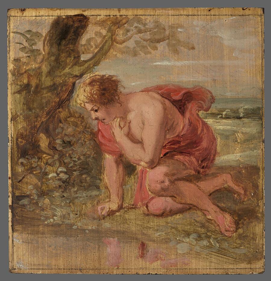 Narcissus Falling in Love with His Own Reflection