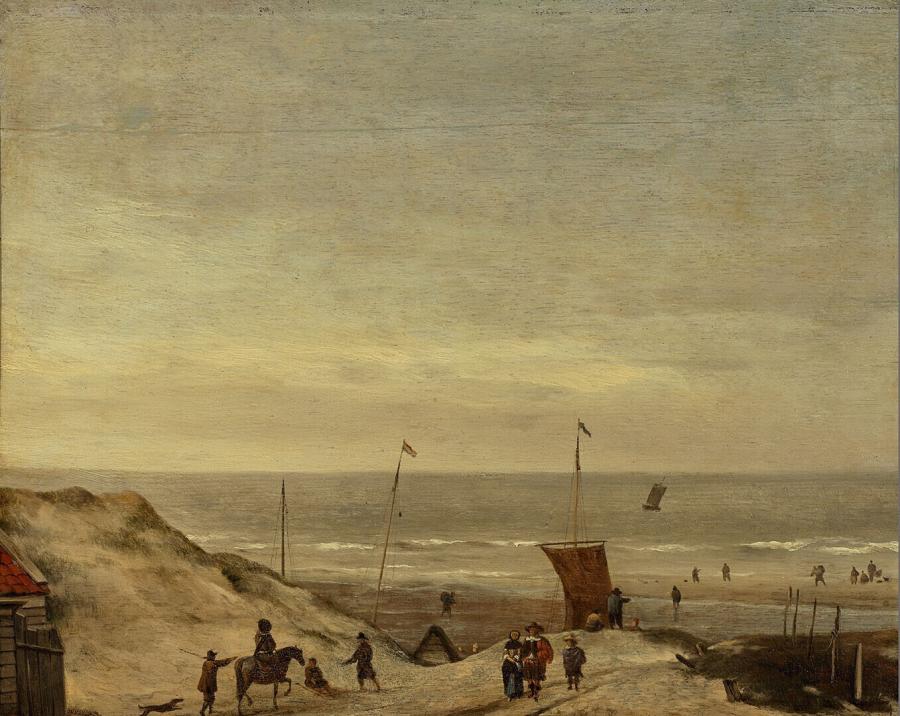 Gezicht op de Noordzee van de duinen bij Zandvoort af