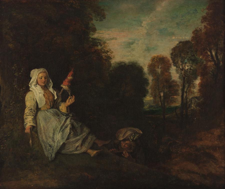 Evening landscape with spinner