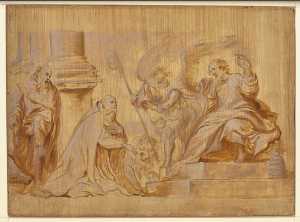 een-bisschop-geknield-voor-de-h-petrus