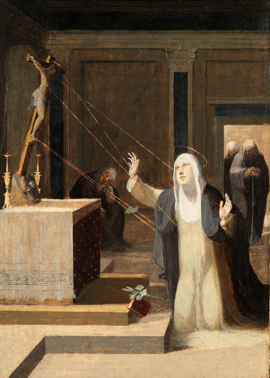 De heilige Catharina ontvangt de stigmata