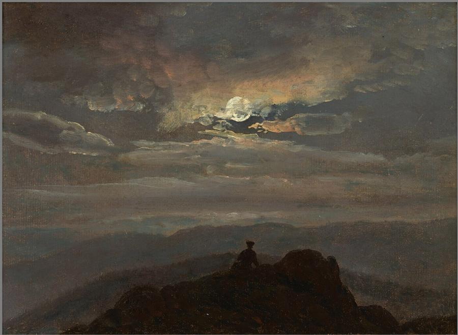 Landschap bij maanlicht